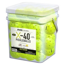 Franklin 스포츠 X-40 피클볼 - 공식 미국 피클볼 앱 투어 US 오픈 야외 코트에 적합 규정 사이즈 토너먼트 등급 50팩 옵틱_157240, 옵틱 옐로우_157240