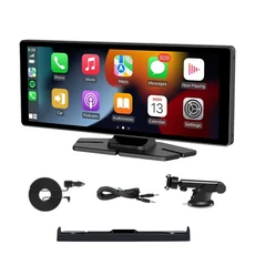 11.26인치 유니버설 카 라디오 무선 CarPlay & Android Auto 지원 멀티미디어 플레이어 화면 미러링 블루투, 01 T369D and 2 Bracket