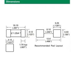 5개 04611.25ER 시간 지연 표면 장착 세라믹 퓨즈 LF 1.25A/2A/500mA T 600V, 가지고 다닐 수 있는, 03 LF 500mA T