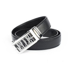 ELLE HOMME 品牌自動扣皮帶，ELLE字鏤空設計，男士商務休閒百搭皮帶