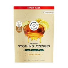 Beekeeper's Naturals 수딩 허니 진저 레몬 기침 드롭 - 비타민 D 아연 및 프로폴리스 목 진정 사탕으로 면역 지원 14개입 277468, 24개
