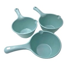 디엠몰 플라스틱 다용도 손잡이 물 바가지, 3개, 블루
