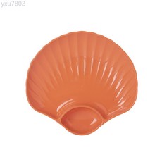 吐骨頭盤碟廚房早餐小吃盤蘸料分格盤家用零食點心乾果盤吐骨盤子, 桔紅盤子, 1個