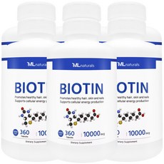 [미국빠른직구] 신제품 마이라이프 내추럴스 비오틴 10000 mcg (수퍼사이즈), 6개, 360정