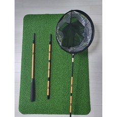 주한피싱 낚시 뜰채 민물낚시 중층뜰채 2단/3단 꽂기식 대나무 뜰채세트 가벼운뜰채, 노랑검정 3단, 30