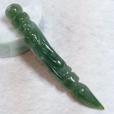 天然玉A貨冰藍翡翠文昌筆，水玉筆身立體精雕，現貨實拍，寓意大筆進財, 1個