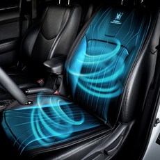 차량용 여름 통풍 쿨링 시트 자동차 냉풍 바람방석 프리미엄 가죽 쿨매트 리벨라 에어펄스, 블랙 일반차량용, 1개