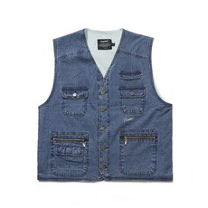 비에스래빗 보드복 자켓 조끼 2122 LOGO WASHING VEST DENIM LIGHT BLUE