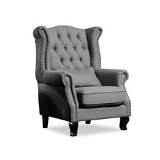 1인 소파 엔틱 1인소파 3인 의자 클래식 패브릭 빈티지 싱글, H. 어두운 회색