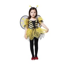 瘋狂派對 台灣現貨 兒童萬聖節蜜蜂服裝 變裝派對網紗可愛蜜蜂裝