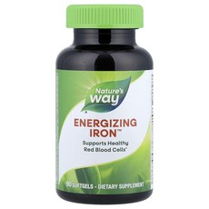 단백질 비타민 철분 마그내슘 칼슘 Nature's Way Energizing Iron 소프트젤 90정 고루고루섭취해주세요, NaturesWayEnergizingIron소프트젤90, 1개