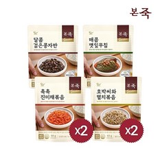본죽 밑반찬 4종 6팩(진미채2+멸치2+깻잎무침+콩자반), 1세트, 420g