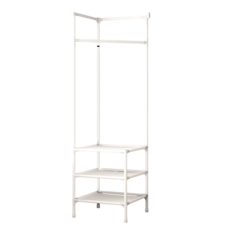 角落衣架層架組 180x45x60cm, ZJ轉角衣帽架(3層-白)