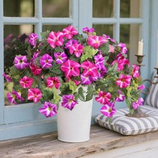 HAIDOLIANG 야외 장식용 인공 조화 식물 2개 묶음 가짜 꽃 실크 나팔꽃 자외선 차단 현관문 현관 파티오 마당 창문 상자용 현실적인 인조 (레드 연꽃)105662, 레드 로터스