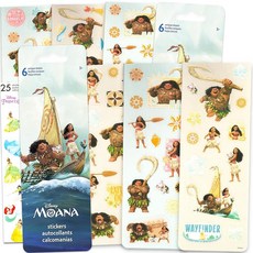 해외 모아나 아동용 스티커 세트 - 여아용 생일 파티 선물 가방 150개 이상의 Disney 포함 번들 | 어린이 유아 벌크 시트 미국매장정품+ 1849626