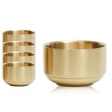 티타늄 이중 그릇 식혜 접시 면기 수정과기 9cm 5개, 1개