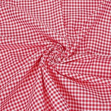 면 레드 깅엄체크 원단 면섬유 DIY 의류 액세서리 소품 만들기 치마 여자 셔츠 퀼팅 자수 부자재 100x160.4x0.01cm, 1개