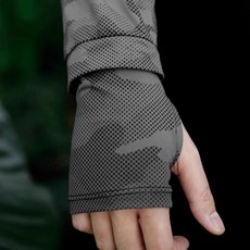 冰袖男士防曬夏季防紫外線寬鬆冰絲袖套男騎行釣魚戶外薄護袖手袖, 全面防曬【冰袖+面罩】深灰迷彩,男女同款【標碼】冰感, 1個