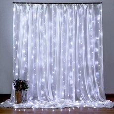 USB 전원 요정 조명 창문 커튼 화환 원격 새해 화환 Led 조명 크리스마스 장식 6x3m 3x3m, 03 White lights, 05 3x1m-100leds, 1개