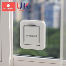 scornest 兒童窗戶安全鎖 寶寶防開窗固定器, 1個, 布魯灰 2只裝 TPR包膠-一鎖多用