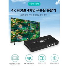 컴퓨터 화면분할기 4k 스위치 채널 뷰어 쿼드 고화질, 1개, 4K 프리미엄형 분배기 동기화기5개