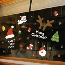 크리스마스 창문 정전기 데코 스티커, C