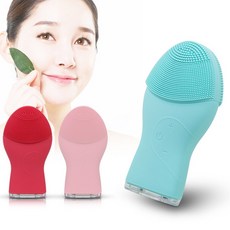 실리콘 진동 클렌저 얼굴 클렌징 충전식 핸디 세안기 블랙헤드 피지제거 전동클렌저 OMS-703, 블루 1개, 블루