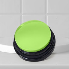 【錄音款 升級版】寵物訓練鈴 語音按鍵發聲盒 可重複錄製30秒 狗狗貓咪訓練互動, 綠色, 1個