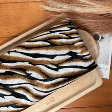 CRT 022 탐나요 벨벳 레오파트 스판 패브릭 호피 무늬 패턴 원단 대폭 벨로아 천, 1개, 타이거