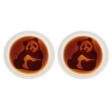 ARTHA 판다 간장 종지, 2개, 먹는 모습