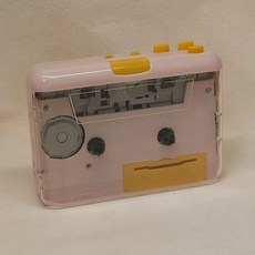 레트로 카세트 플레이어 투명 워크맨 빈티지 듀얼채널, 핑크 투명 휴대용, 기본 모델명/품번