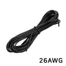 26AWG 실리콘 케이블 드론 RC카 배터리 전원선 고내열 주석도금 구리, 1개, (케이블) 26AWG(블랙)
