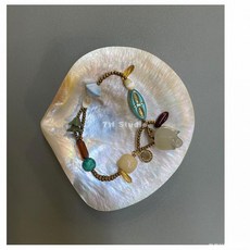 台灣出貨 「敦煌博物館」鈴蘭花玉髓復古花卉感原創手作小衆手鍊 手鍊手環 情侶手鍊 韓國手鏈 小紅書手帶