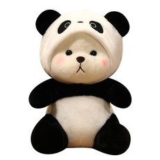 [당신의 행복] 곰돌이 인형 팬더 곰인형 애착인형 귀엽고 안고자는 쿠션, 1개, 하얀색+검정색, 40cm