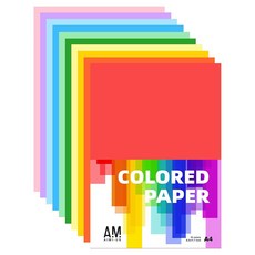 AIMI 다양한 색상의 학교 용품 A4 복사 용지 제작 용지 교실 용품 초등 미술 회화 색칠 그리기 공예에 적합 (200)