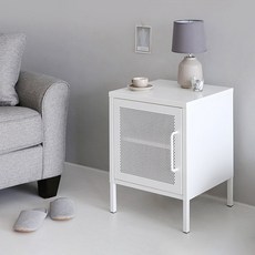 마켓비 HOLZ 캐비넷 협탁 420590, 화이트, 1개