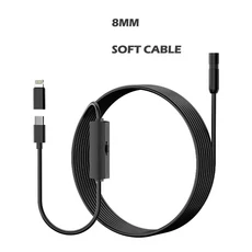 TYPE-C 산업용 내시경 HD1080P 8MM/5.5MM 프로브 자동차 파이프 검사 카메라 LED IOS 안드로이드 폰용 방수, 01 8MM Soft, 01 1m