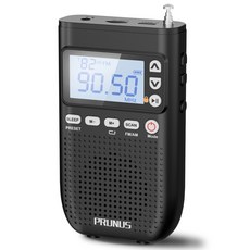 618 휴대용 라디오 AM FM 스피커 블루투스 이어폰 2000mah USB 충전 사전 TF MP3 플레이어 디지털, 검정색