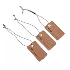 牛皮紙標簽吊牌 手寫空白價簽 加厚包裝卡牌 100入, 1個, 小號1.3*2.3牛皮色