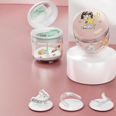 깔끔한 정리 세척 커버 덮개 케이스 통 틀니 수납 51760pc 1(PC), 흰색