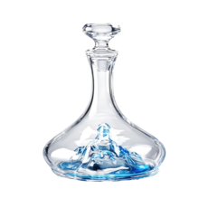 無鉛透明玻璃藍山造型醒酒器 歐式輕奢紅酒酒具, 1個, 藍山醒酒器矮款, 1.2L
