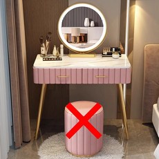 수납화장대 LED조명 멀티 원룸 공주화장대 원목 미니 작은방 인테리어 자취방가구, 핑크 80cm 테이블 거울포함