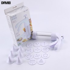 DFMEI 多功能家用餅乾槍手動餅乾機12個花片曲奇槍模具, 1個, 【26574】塑料餅乾機:如圖