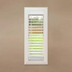 Keego 무선 5.1cm(2인치) 인조 우드 사이드라이트 싱글 블라인드 문용 트림 앳 홈 PVC 수평 창문 화이트 (너비 25.4cm x 높이 182.9cm(10인치 72