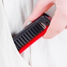 일본 이케모토 접이식 빗/휴대용빗/여행용빗, 1개, 레드