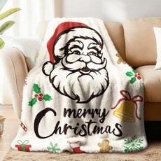 WADORN 크리스마스 담요 500GSM 재미있는 메리 아늑한 담요 보송보송한 부드러운 플란넬 플리스 장식 산타클로스 선물 사무실 거실 소파 침대 의자 휴일용 137.1