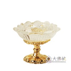 大佛城 玻璃蓮花供台 酥油燈座 蠟燭台 台灣製造, 玻璃燈座