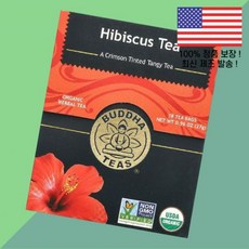 붓다 티 허브 히비스커스 카페인 프리 티백 18개 0.96온스 27g Buddha Teas Organic Herbal Tea Hibiscus Caffeine Free 18 Ba, 1