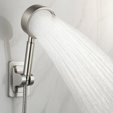 밀로뉴 녹슬지않는 스테인리스 고압 샤워기 헤드, 실버, 1개