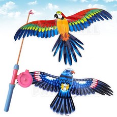 새 연날리기 얼레낚시대 세트 35cm (독수리 앵무새 연만들기), 연날리기 앵무새 1개, 독수리9110, 앵무새9110
